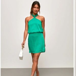 Vici Grace Satin Halter Mini Dress